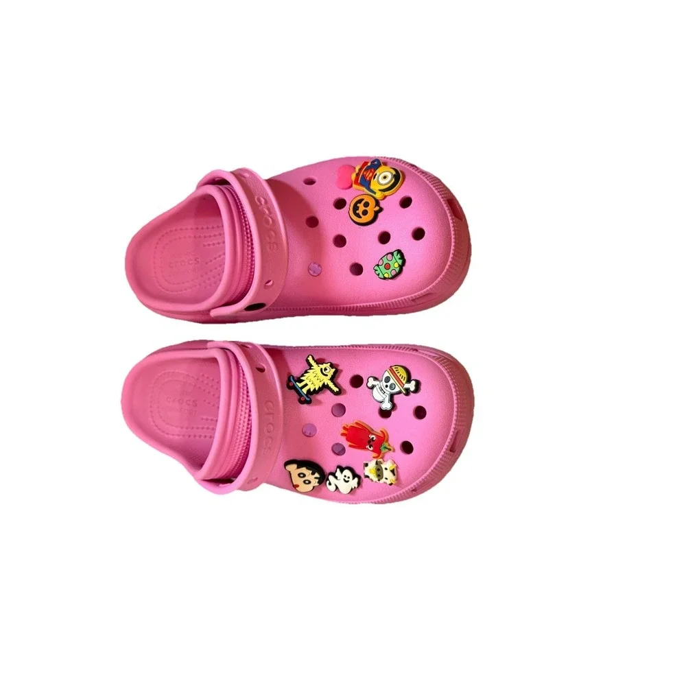 Crocs Mega Crush Clogs Juniors 6 J6 Platform Pink Wedge Kids Youth Slip On